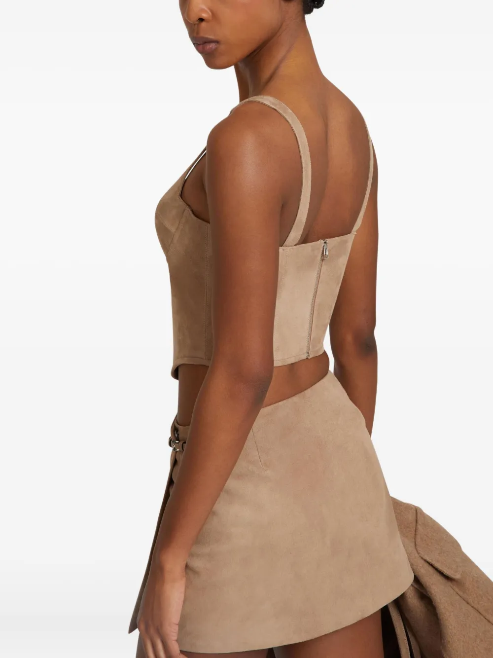 Ermanno Scervino Suede Bustier Top In Multi