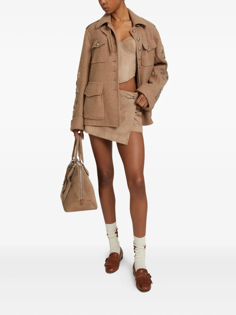 Ermanno Scervino Suede Bustier Top In Multi