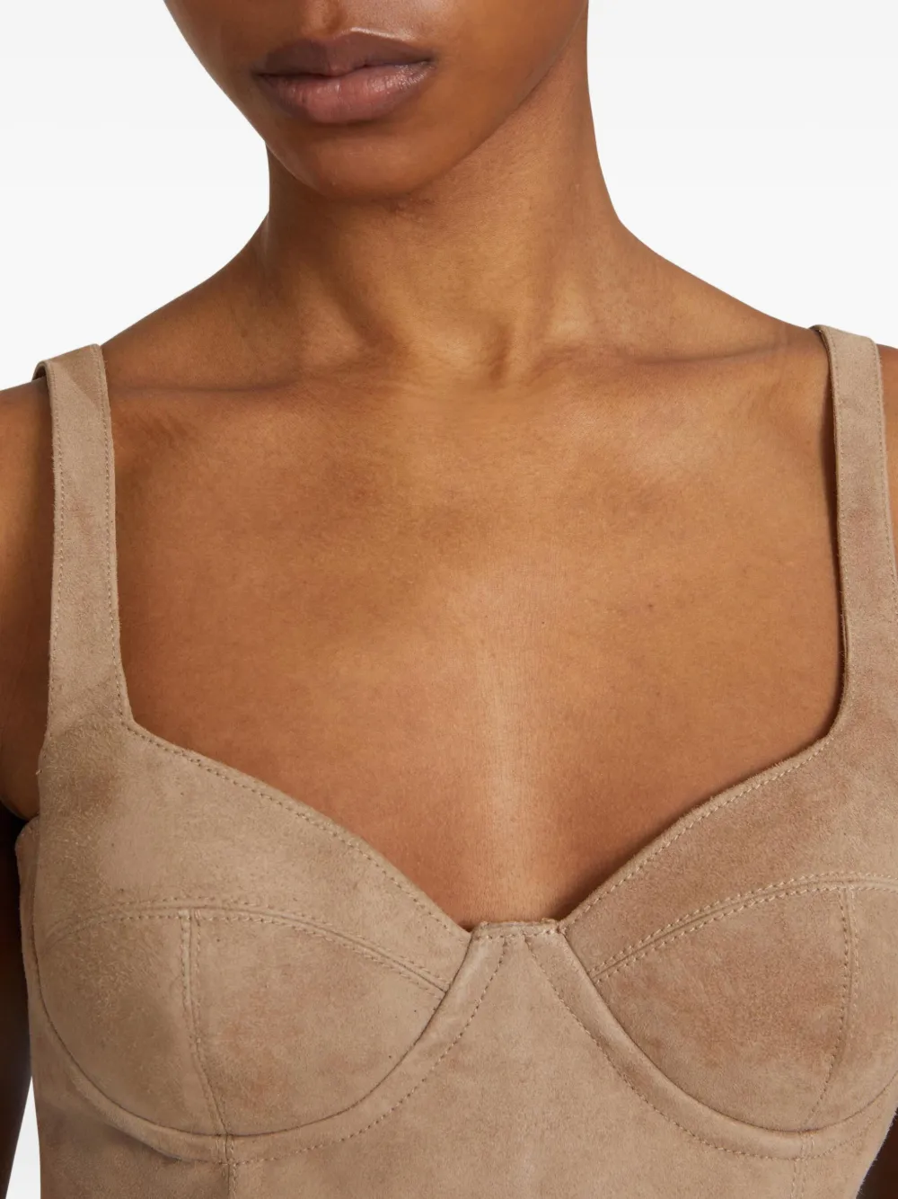 Ermanno Scervino Suede Bustier Top In Multi