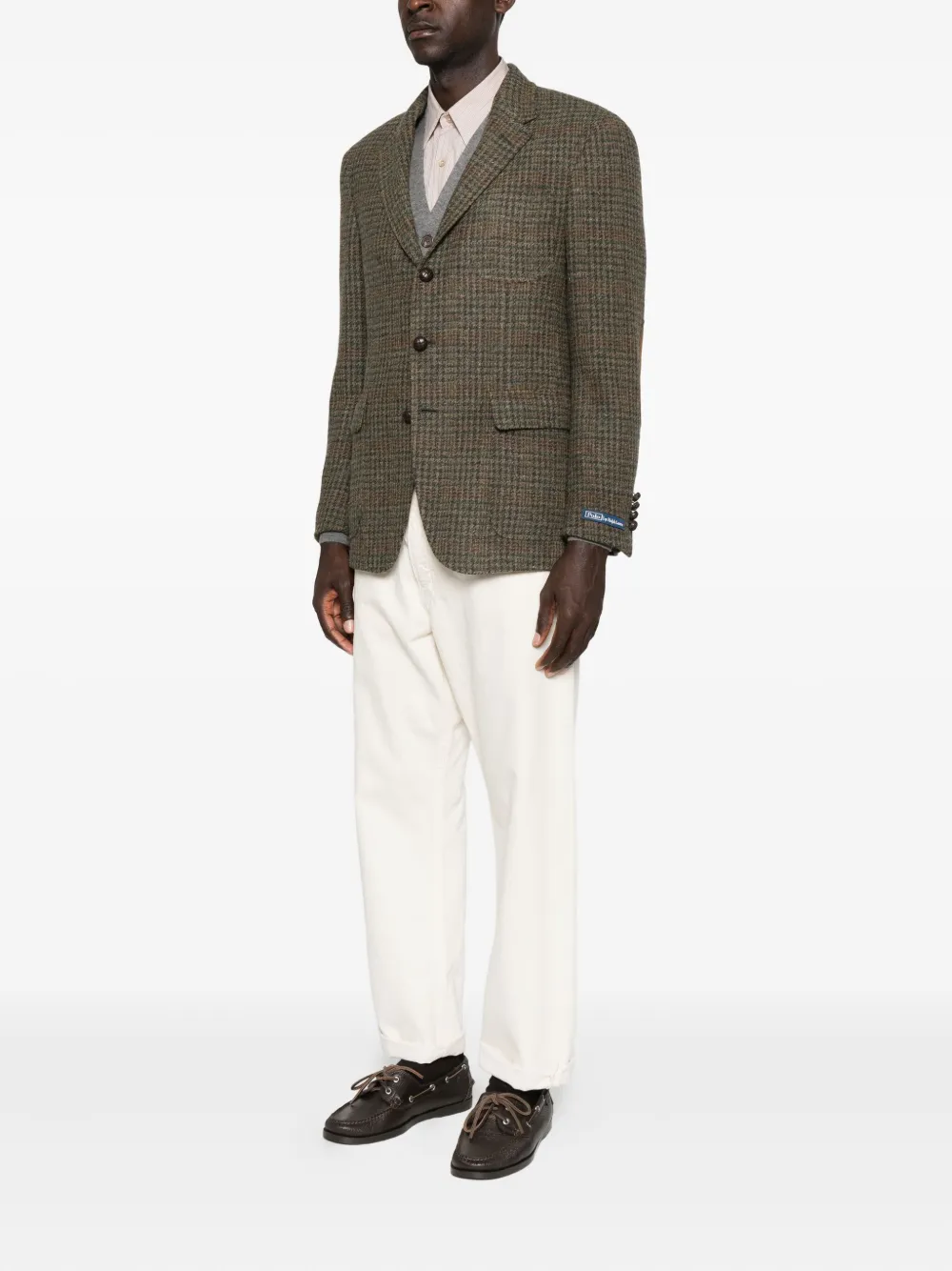 Polo Ralph Lauren Checked Elbow-patch Jacket In Multi