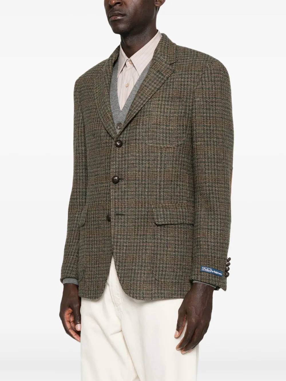 Polo Ralph Lauren Geruit jack met elleboogpatch Groen