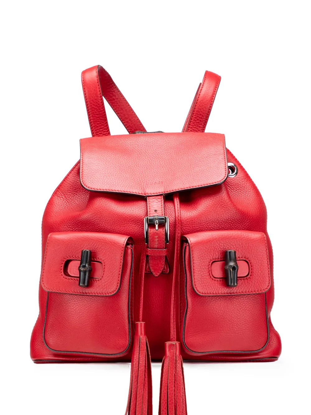 Gucci Pre-Owned 2000-2015 Leather Bamboo Tassel backpack - レッド Gucci Pre-Owned 2000-2015 Leather Bamboo Tassel backpack - レッド