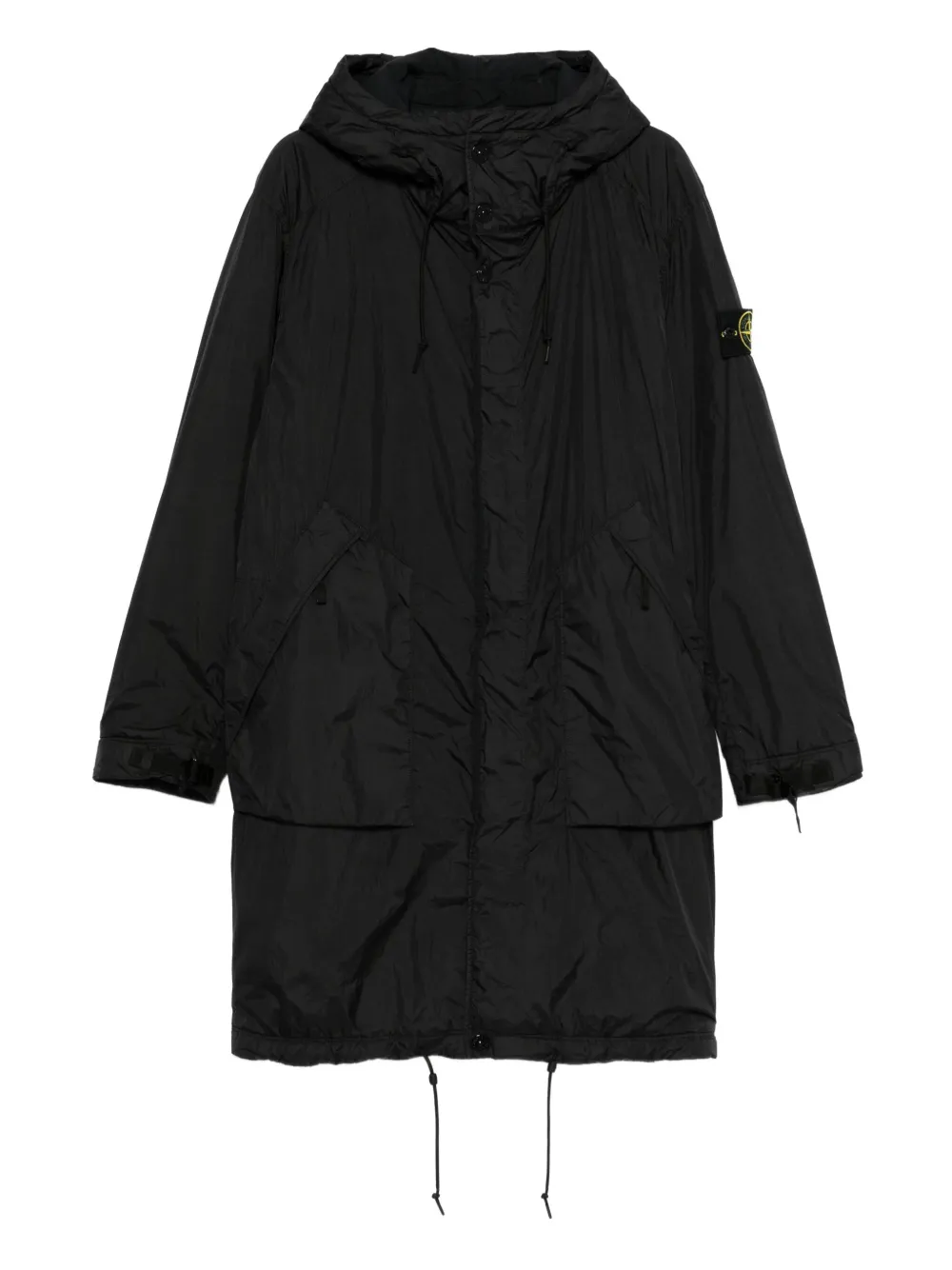 Stone Island hooded drawstring coat | Black | Image 1