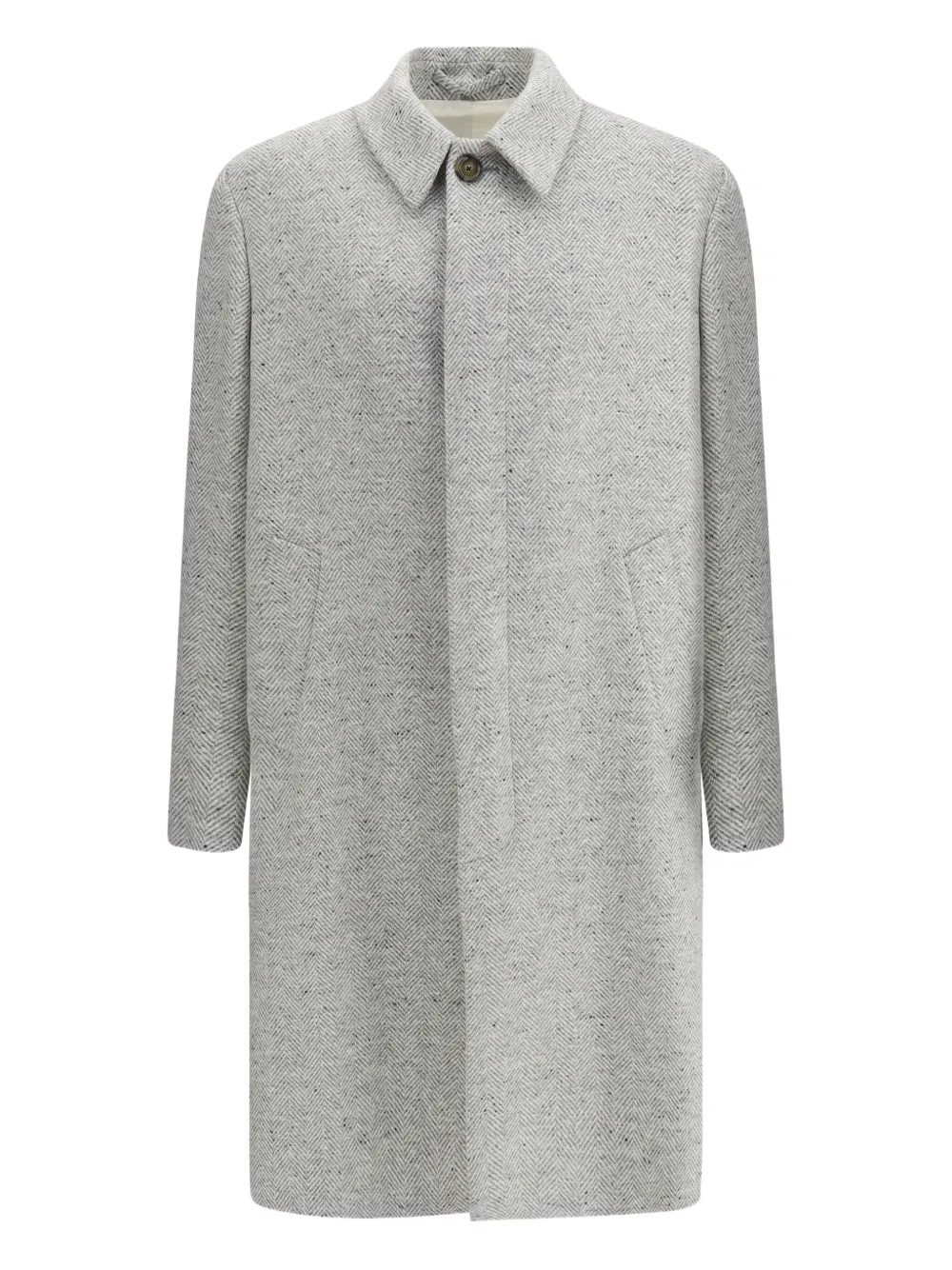 Lardini herringbone single-breasted coat | Grey | Image 1