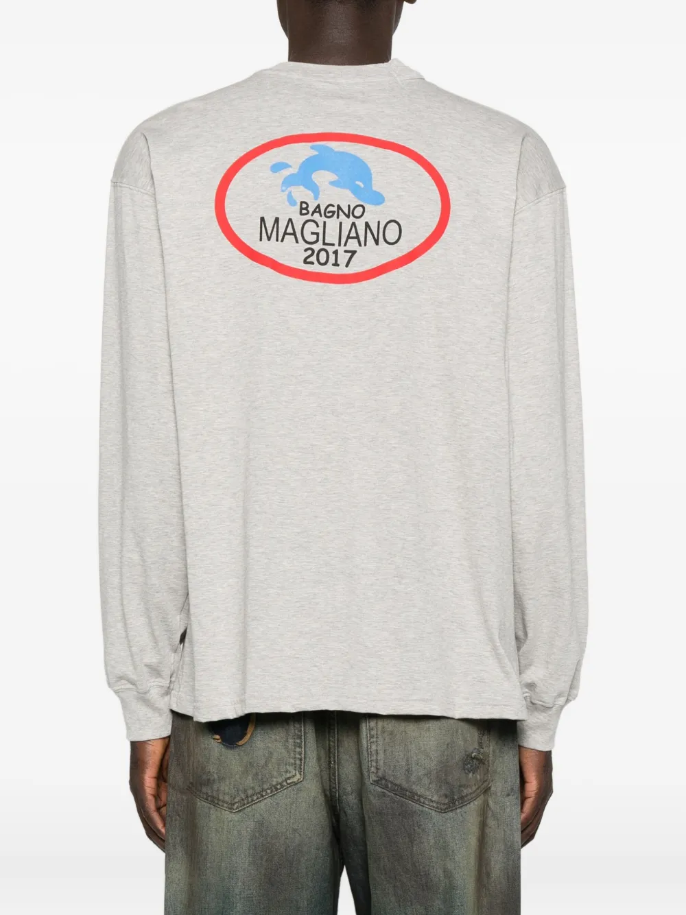 Magliano Logo-motif Long-sleeve Sweatshirt In White