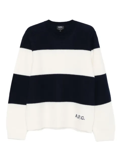 A.P.C. pull rayé à col rond