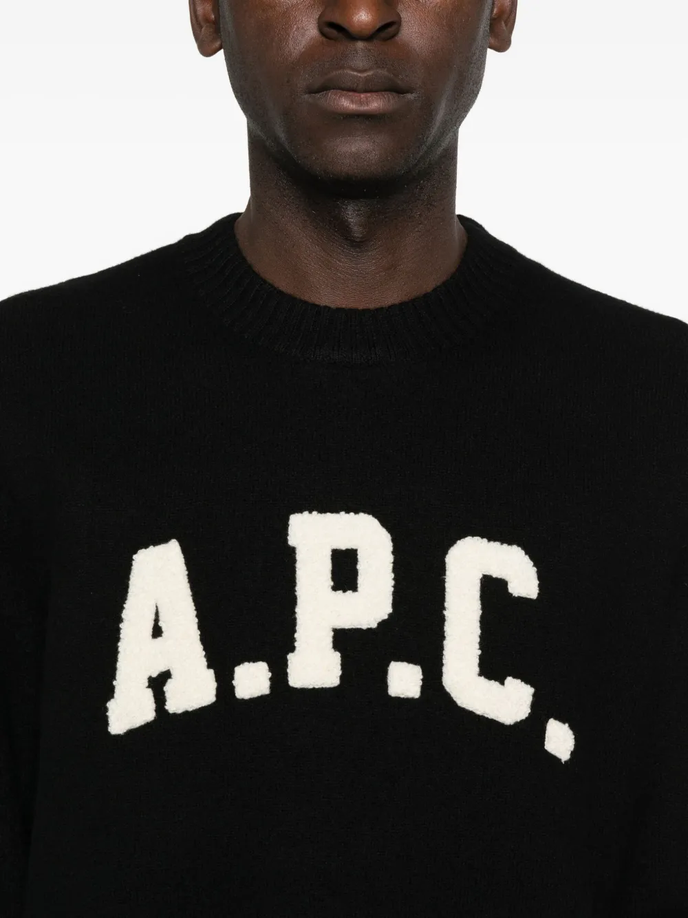 A.P.C. Trui met ronde hals en logodetail Zwart