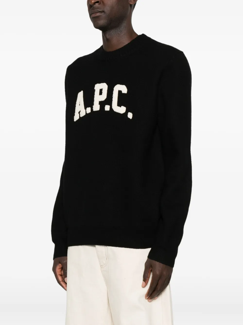 A.P.C. Trui met ronde hals en logodetail Zwart