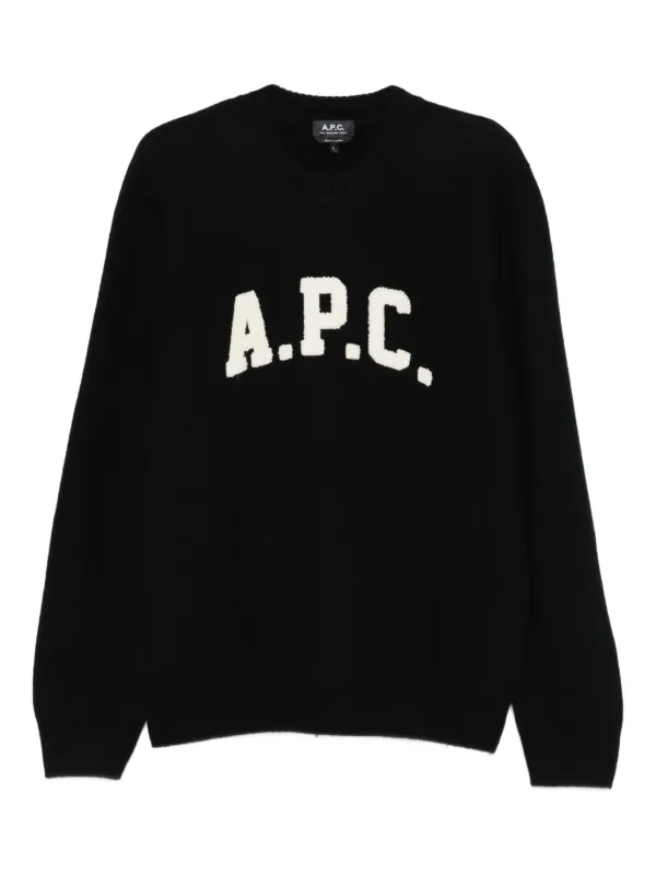 スガックス様　A.P.C ワンポイント　クルーネックセーター　ネイビー　L A.P.C. クルーネック セーター | ブラック | FARFETCH JP