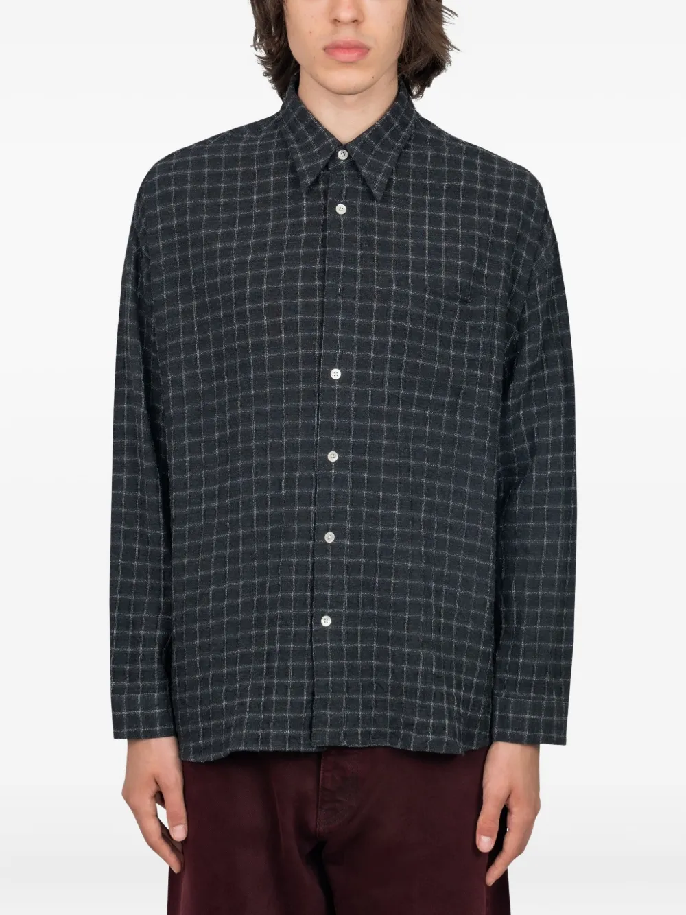 Sunflower check-print shirt - ブラック Sunflower check-print shirt - ブラック