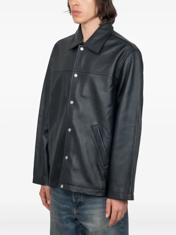 Sunflower snap-fastening Leather Jacket | FARFETCH