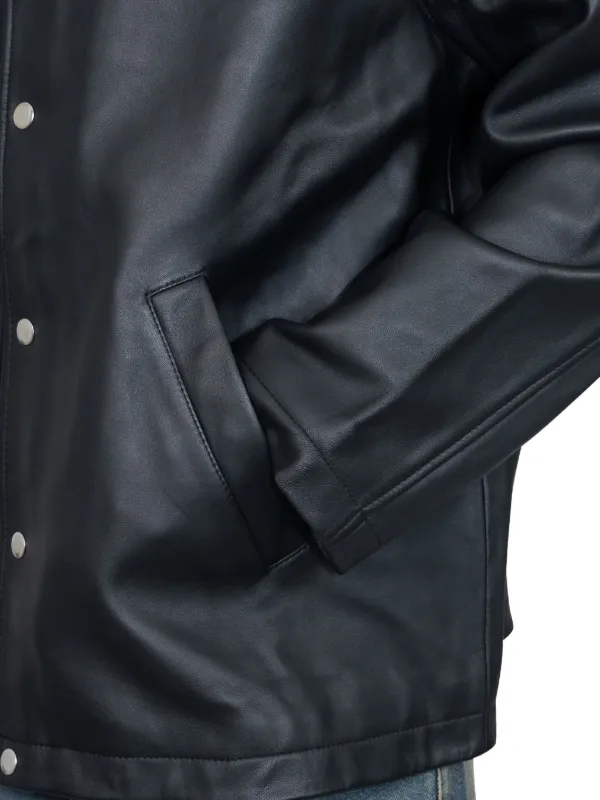 Sunflower snap-fastening Leather Jacket | FARFETCH