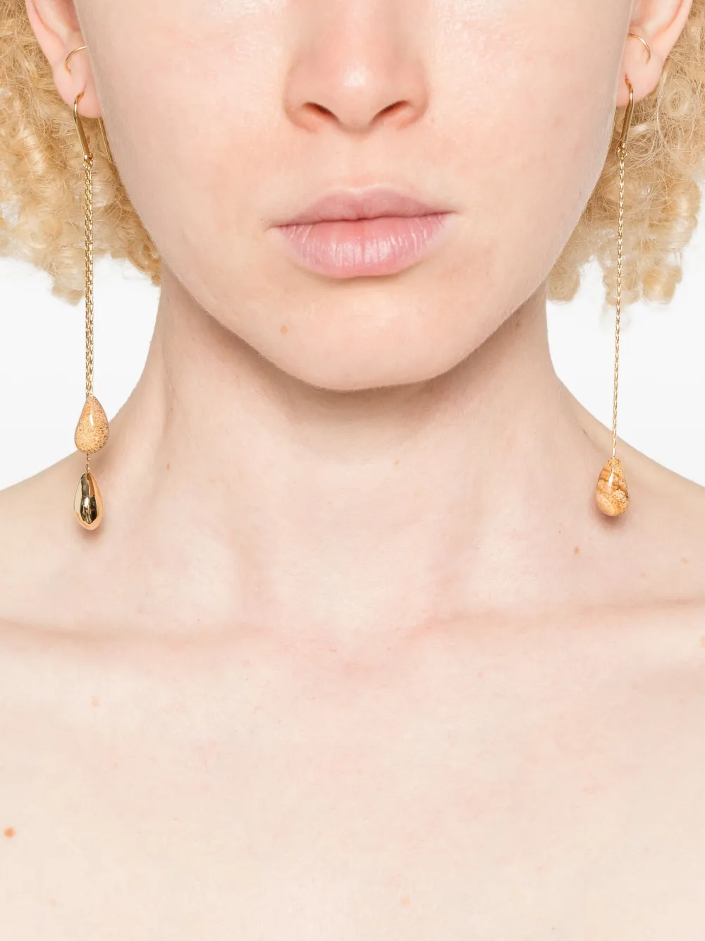 ISABEL MARANT Imala oorbellen met gouden ketting en steen