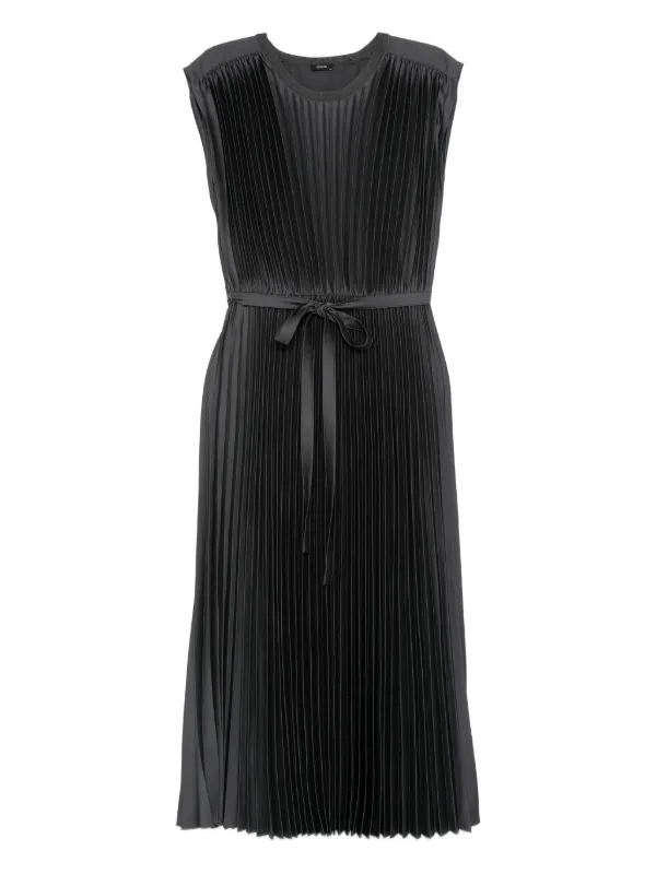 strapless open back dress PLEATED LONG SLEEVE WAIST TIE MAXI DRESS – JULIA JORDAN main image 1