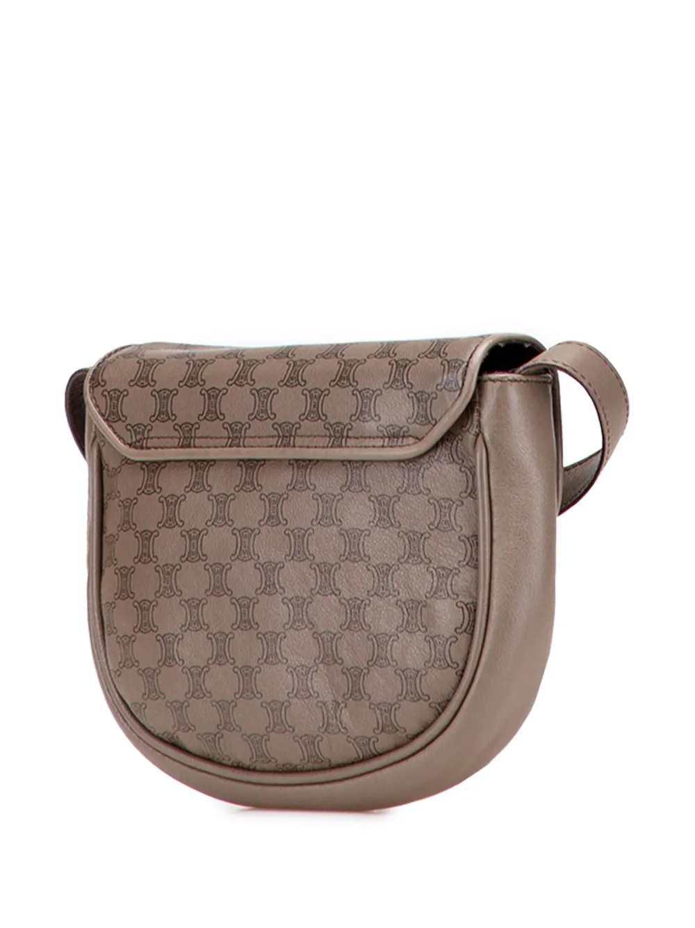 Pre-owned Celine 2002 Macadam Leather Crossbody Bag In Brown