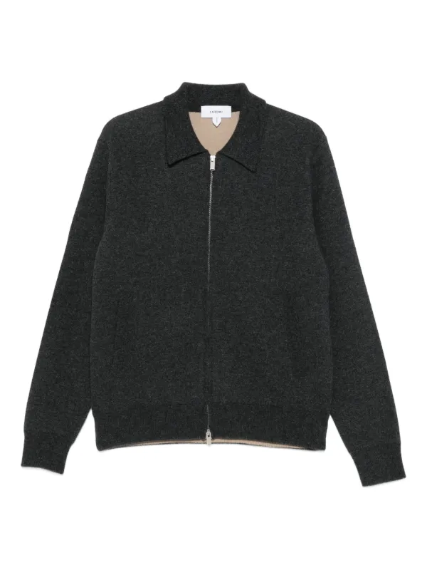 Lardini Cardigan Com Fechamento Por Zíper | Preto | FARFETCH BR