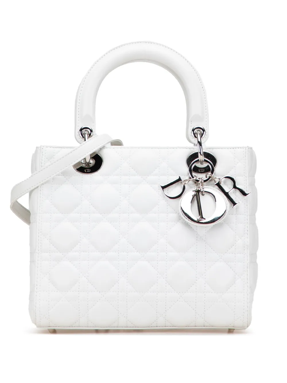 Christian Dior Pre-Owned 2014 Medium Lambskin Cannage Lady Dior Christian Dior Pre-Owned 2014 Medium Lambskin Cannage Lady Dior