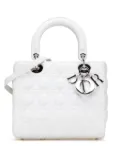 Christian Dior Pre-Owned 2014 Medium Lambskin Cannage Lady Dior satchel - White