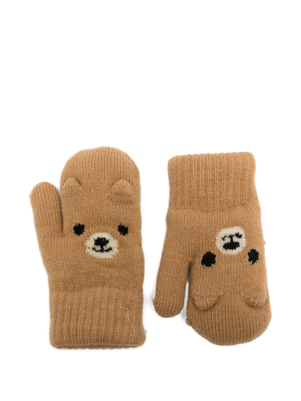 Molo bear-face mittens | Brown | Image 1