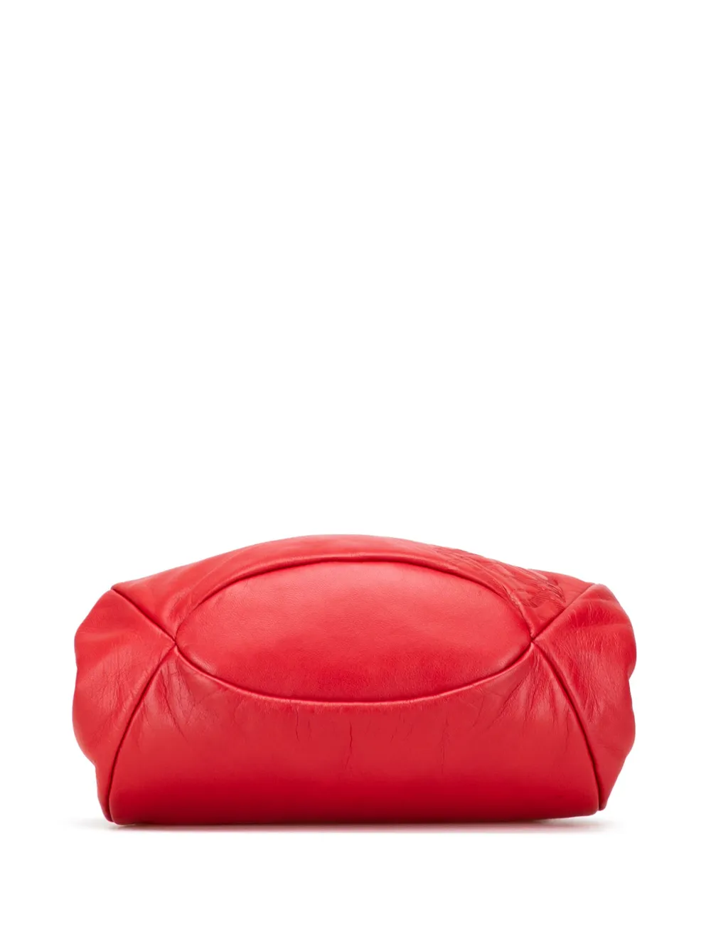 Pre-owned Loewe 2000-2025 Leather Anagram Frame Handbag In Red