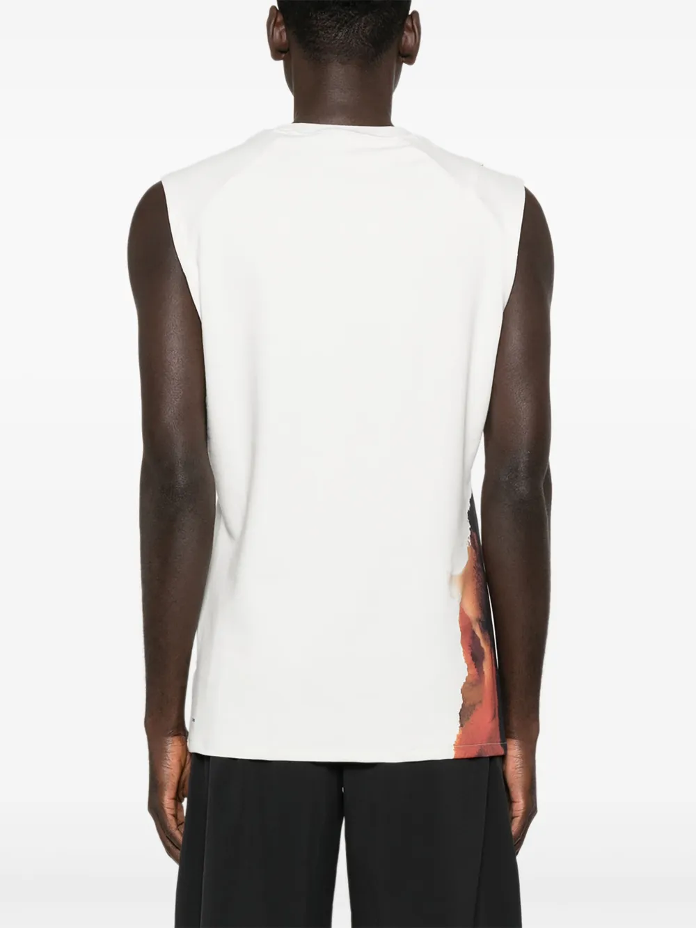 Y-3 Mouwloze top met abstracte print Grijs