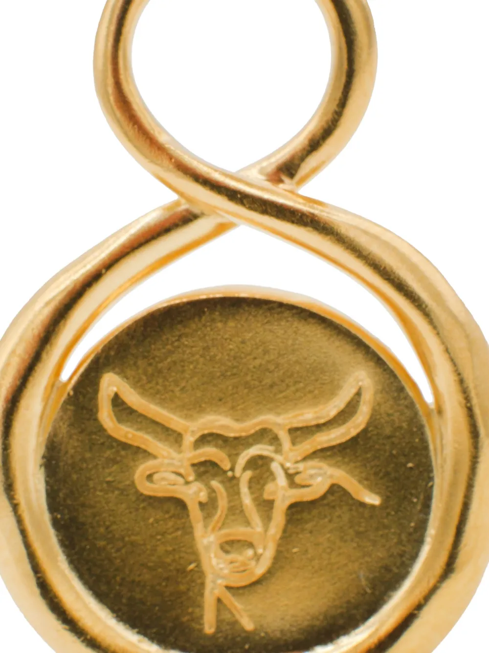 Lah Paris Taurus-engraved Infinity-design Pendant In Gold