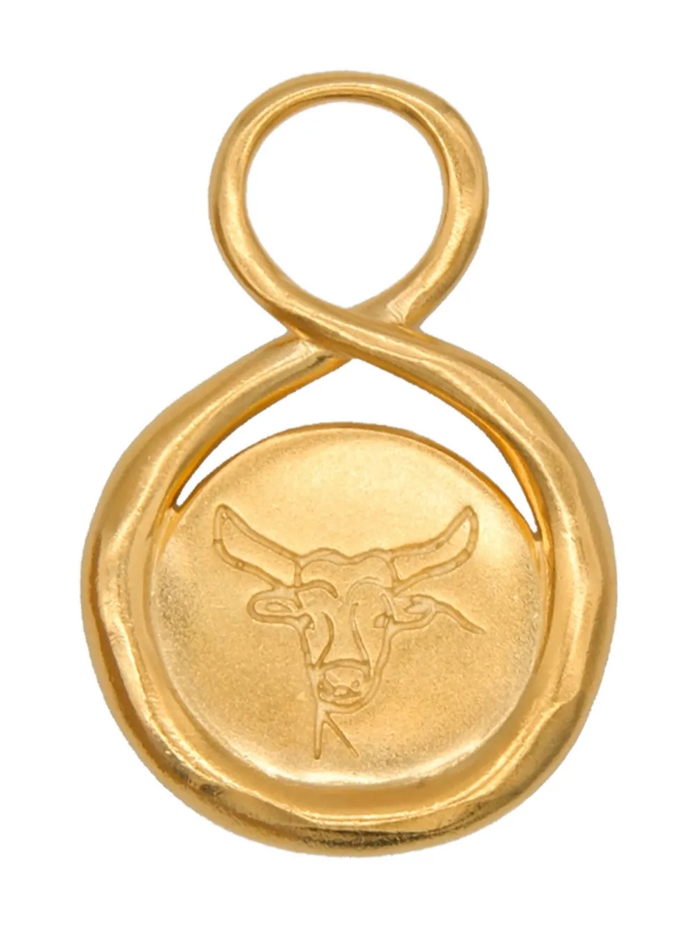 Lah Paris Taurus-engraved Infinity-design Pendant In Gold