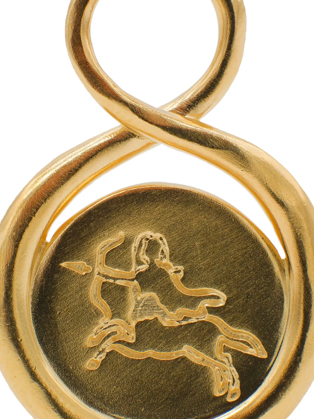 Lah Paris Sagittarius-engraved Infinity-design Pendant In Gold