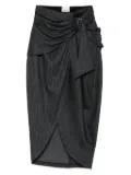 ISABEL MARANT pinstripe belted wrap skirt - Grey