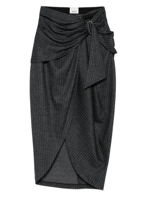 ISABEL MARANT pinstripe belted wrap skirt