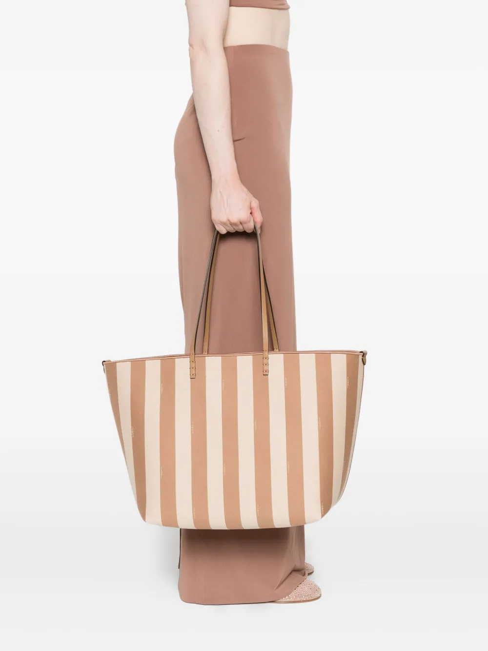 FENDI Gestreepte shopper - Beige