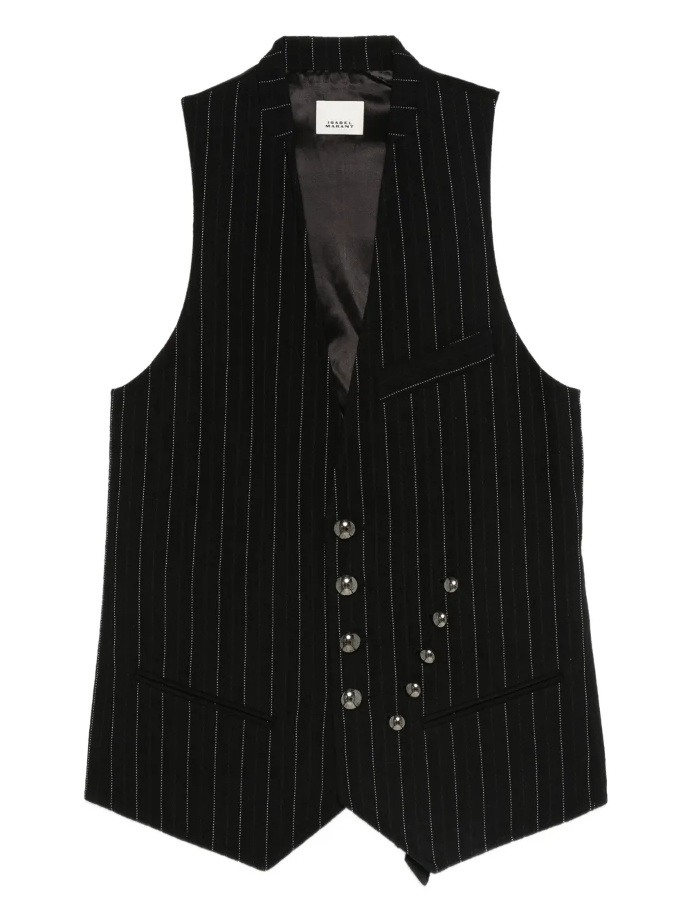ISABEL MARANT pinstripe buttoned waistcoat | Black | Image 1