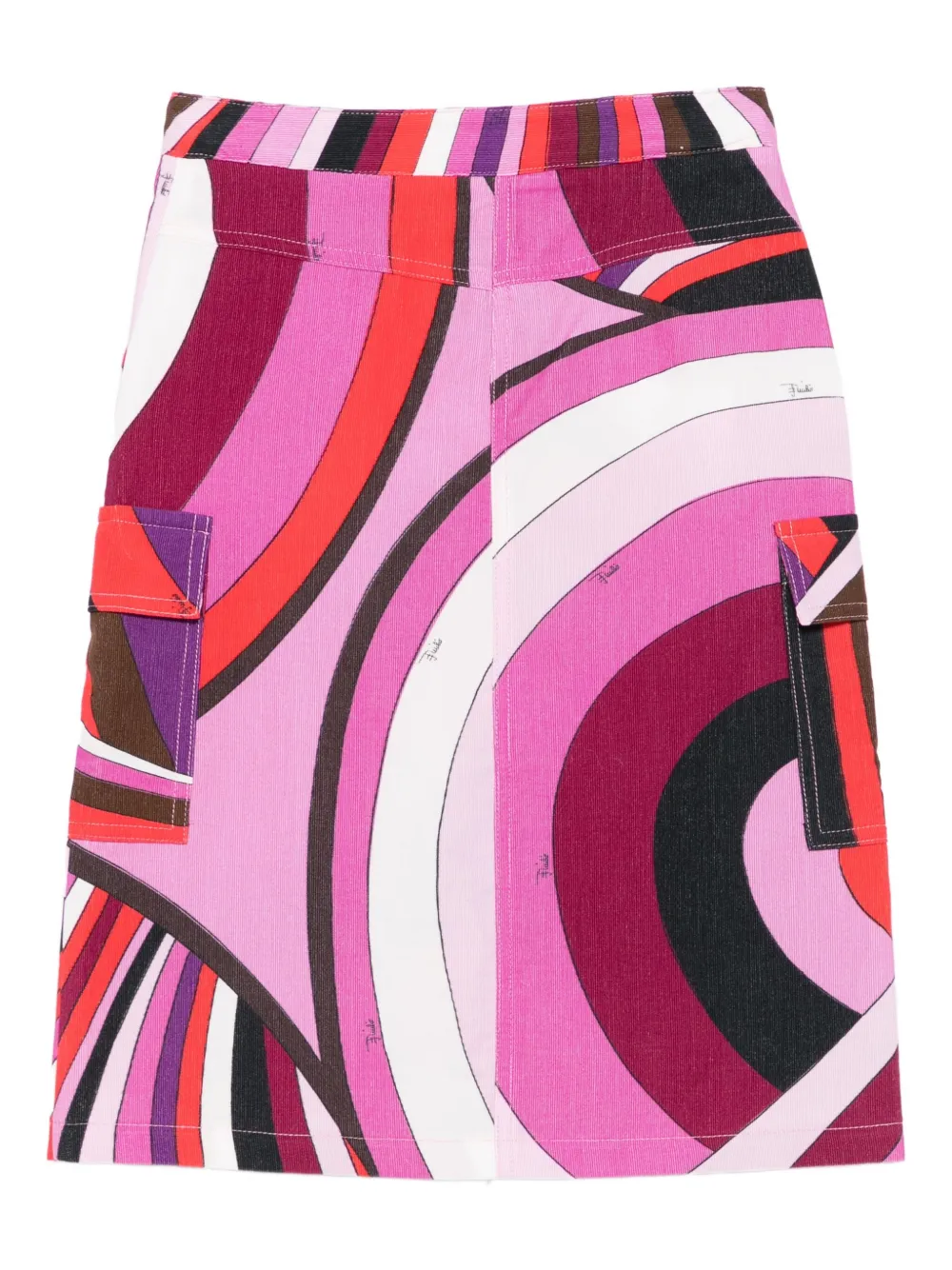 Pucci Junior Geometric-pattern Pocket Skirt In Multi