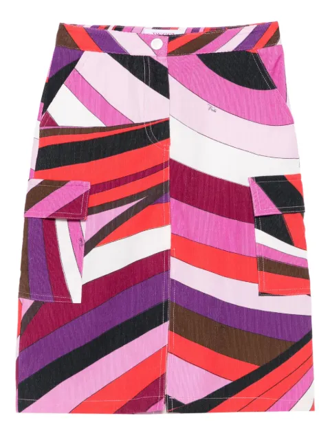 PUCCI Junior geometric-pattern pocket skirt