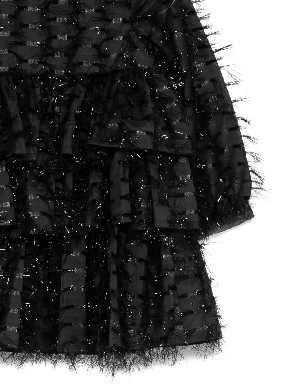 Simonetta Ruffle-hem Glitter-details Dress In Black