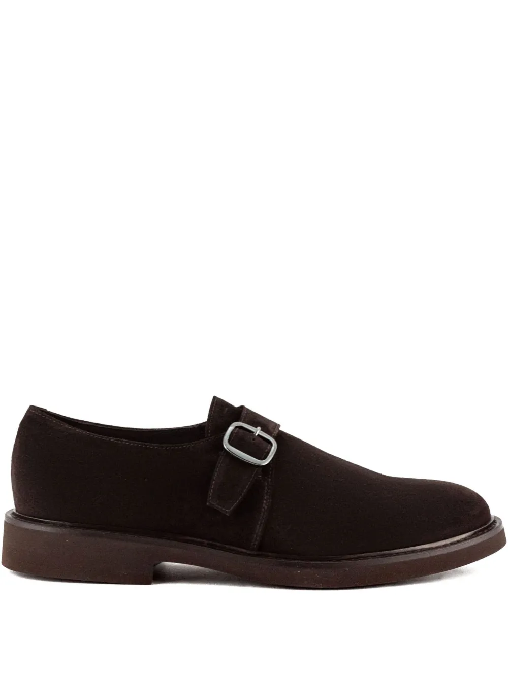 Doucal's buckle-detail suede loafers Brown