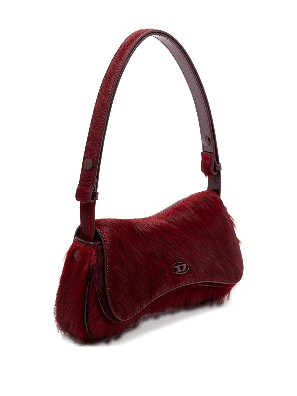 Diesel Play Calf-leather Clutch In Red