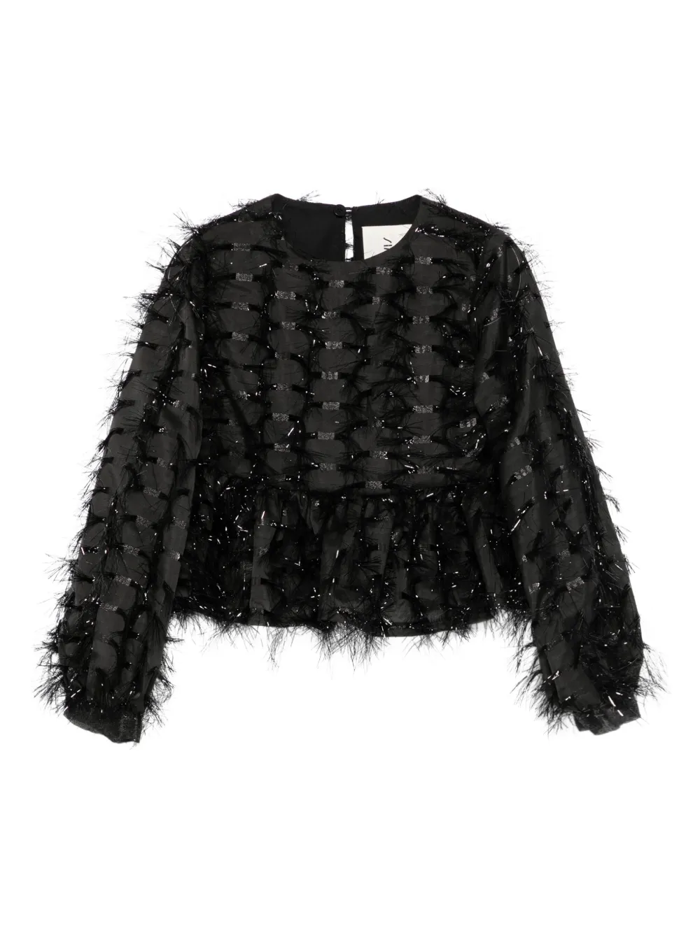 Simonetta frill-trim blouse | Black | Image 1