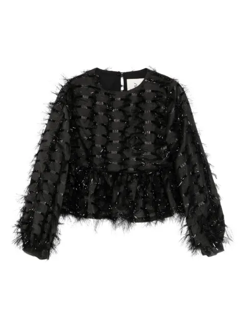 Simonetta frill-trim blouse