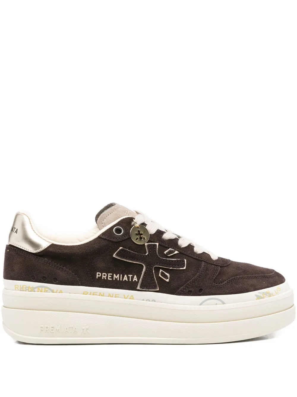 Premiata suede platform sneakers Brown