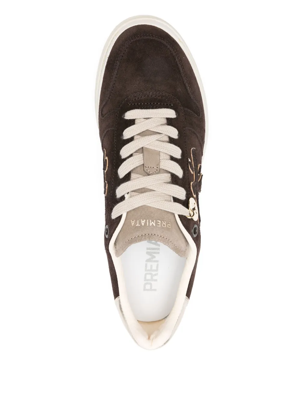 Premiata Suède sneakers met plateauzool Bruin