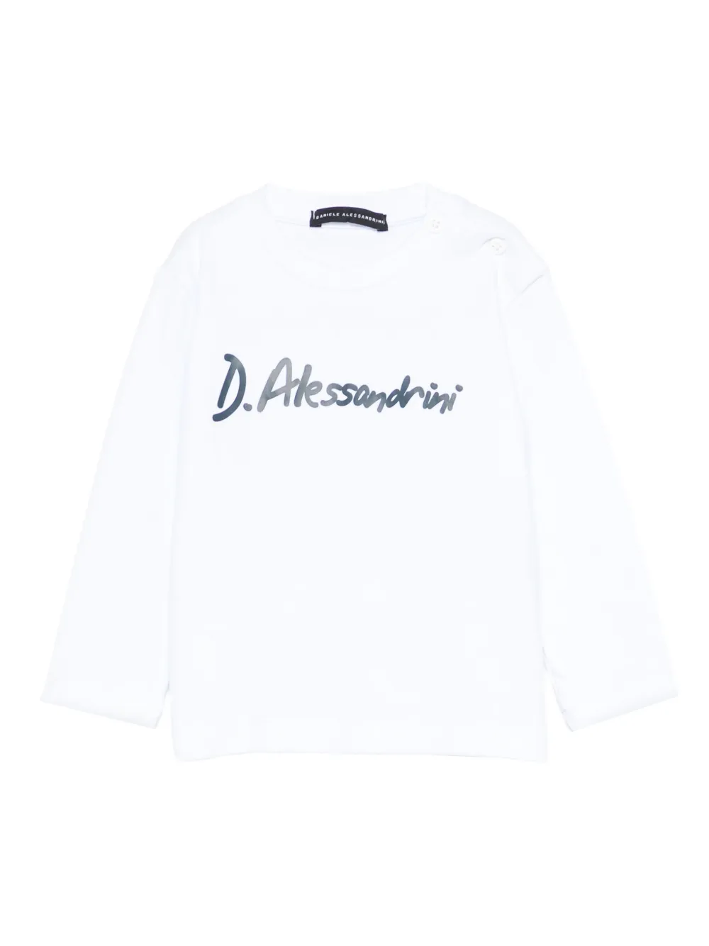 Daniele Alessandrini Kids logo-print long sleeve T-shirt | White | Image 1