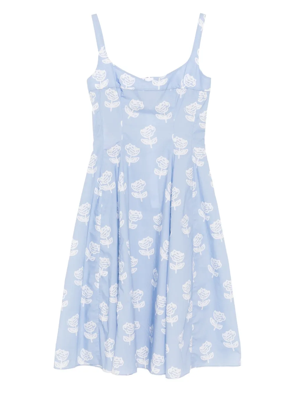 Платье из поплина с принтом в виде роз Marni