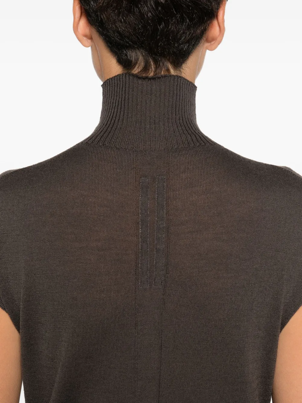 Rick Owens Wool Knitted Top In Brown