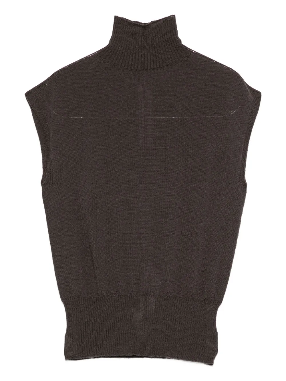 Rick Owens Wool Knitted Top In Brown