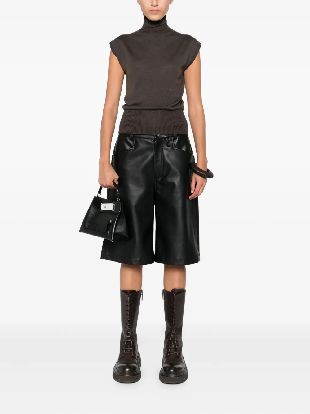Rick Owens Wool Knitted Top In Brown