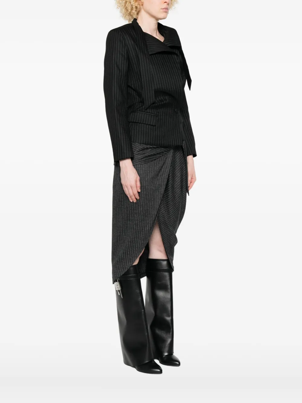 Isabel Marant Pinstripe Lapel Jacket In Black