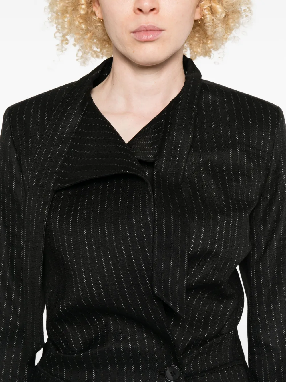Isabel Marant Pinstripe Lapel Jacket In Black