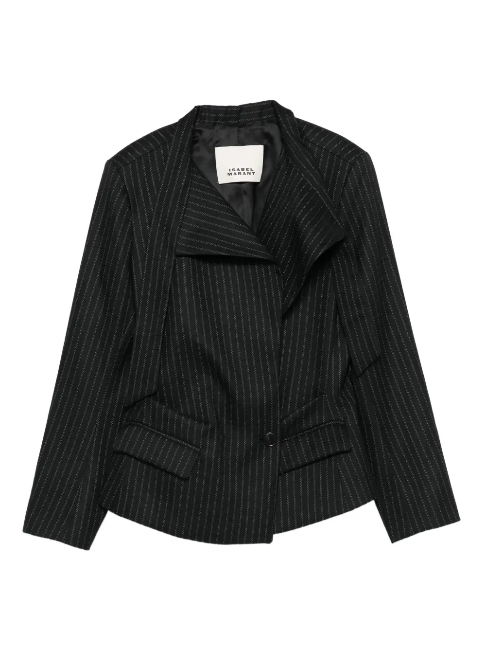 ISABEL MARANT pinstripe wrap blazer | Black | Image 1