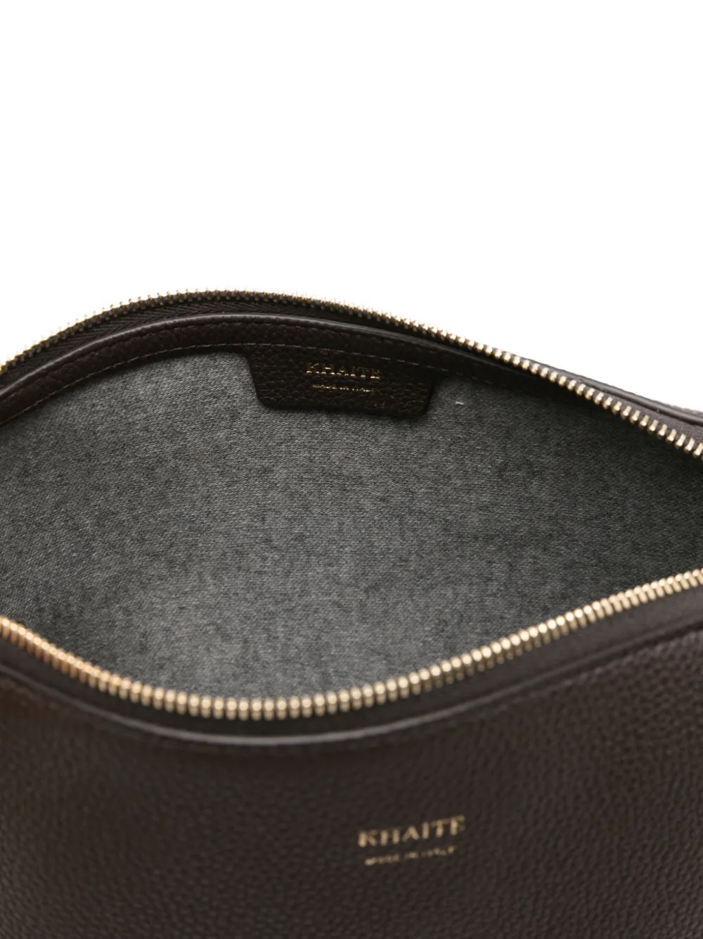 Khaite Medium Lina Grain Leather Crossbody Bag In Brown